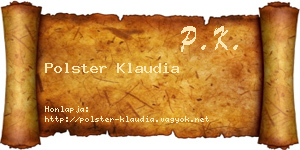 Polster Klaudia névjegykártya
